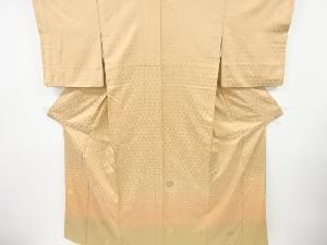 リサイクル　作家物　亀甲に草葉模様織り出し付け下げ訪問着(比翼付き)